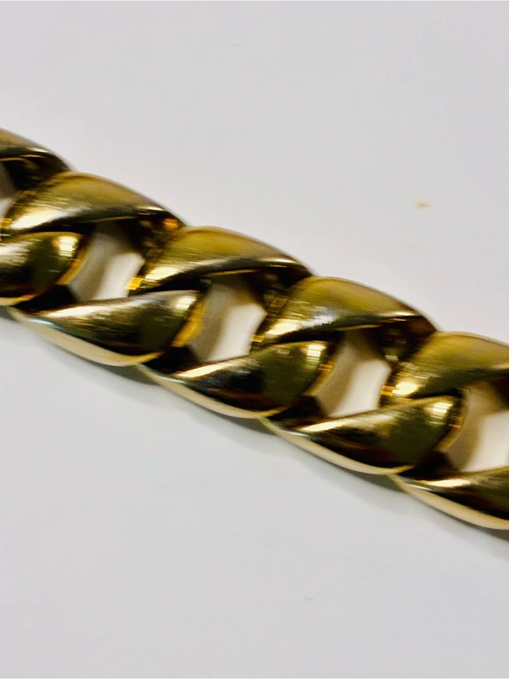 Men's Gold-Tone Cuban Link Bracelet HEAVY 90g Stainless Steel Pre loved